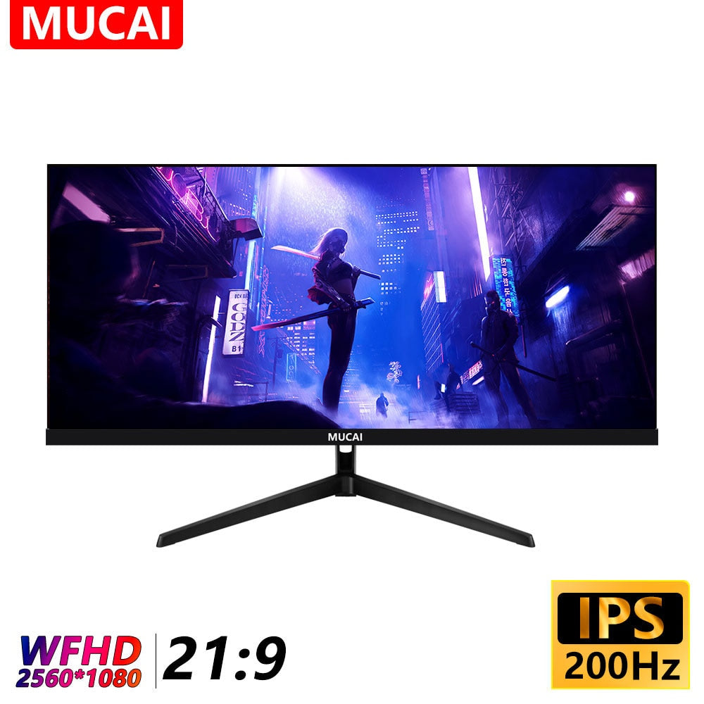 MUCAI 29 Inch Monitor 200Hz Wide Display 21:9 IPS WFHD Desktop LED Gamer Computer Screen Not Curved DP/2560*1080