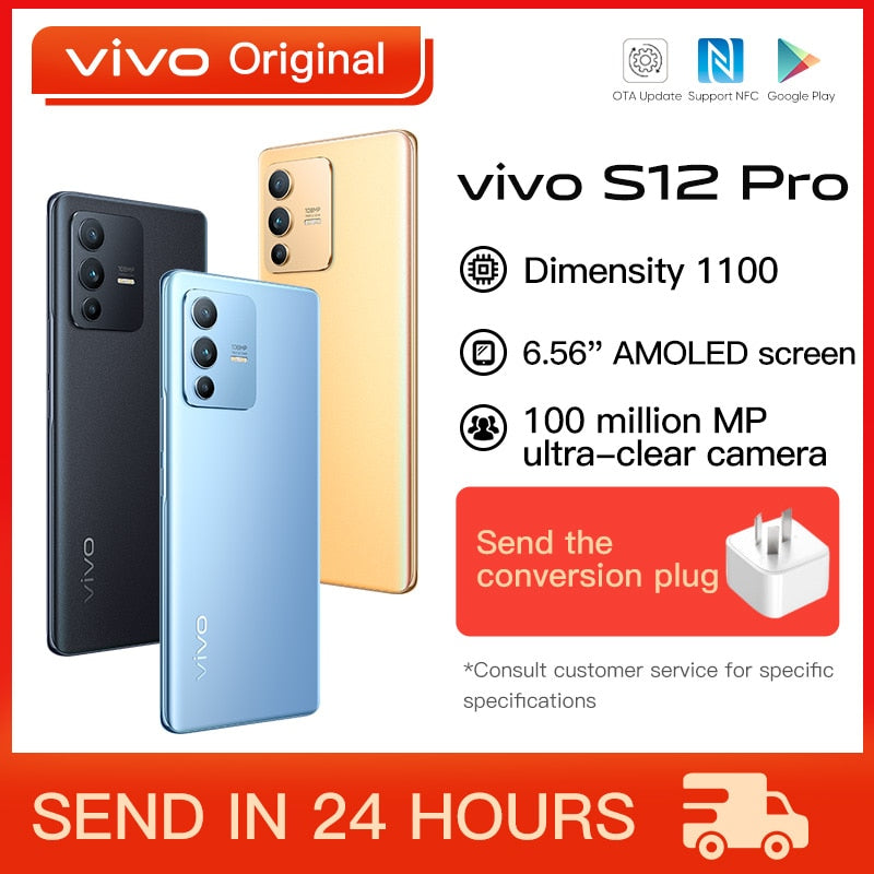 Original VIVO S12 Pro 5G Mobile Phone 6.78 Inch AMOLED Dimensity 1200  100MP Five cameras NFC
