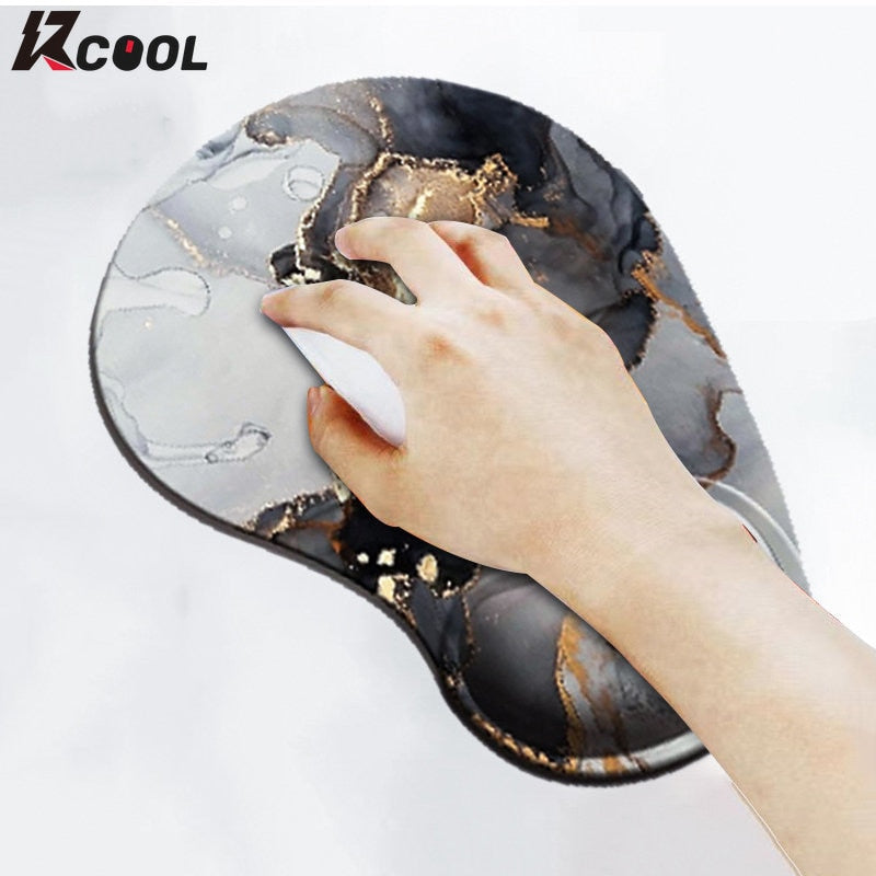 Marble Style Ergonomic Mouse Pad with Wrist Rest Non-Slip Rubber Pad Under Hand Office on The Table Hand Cushion Wrist Support