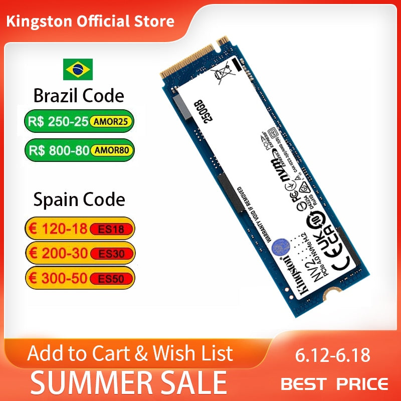 Kingston NEW NV2 NVMe M.2 2280 M 2 KC3000 SSD 2TB 1 TO 500GB 1TB Internal Solid State Drive Hard Disk 250G M2  For PC Notebook