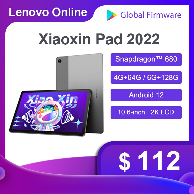 Global Firmware Original Lenovo P12 2022 Snapdragon 680 Octa Core Android 12 10.6 Inch 2K LCD Screen Wifi Lenovo Pad 2022 Tablet