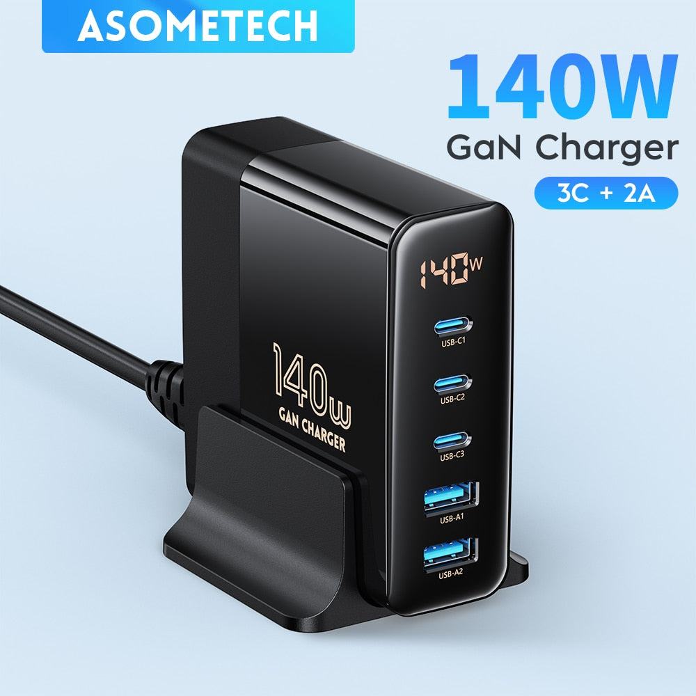140W GaN Charger PPS Fast Charger for Samsung S22 S21 USB Type C Charger PD Quick Charger for IPhone 14 13 Pro Max Xiaomi Laptop