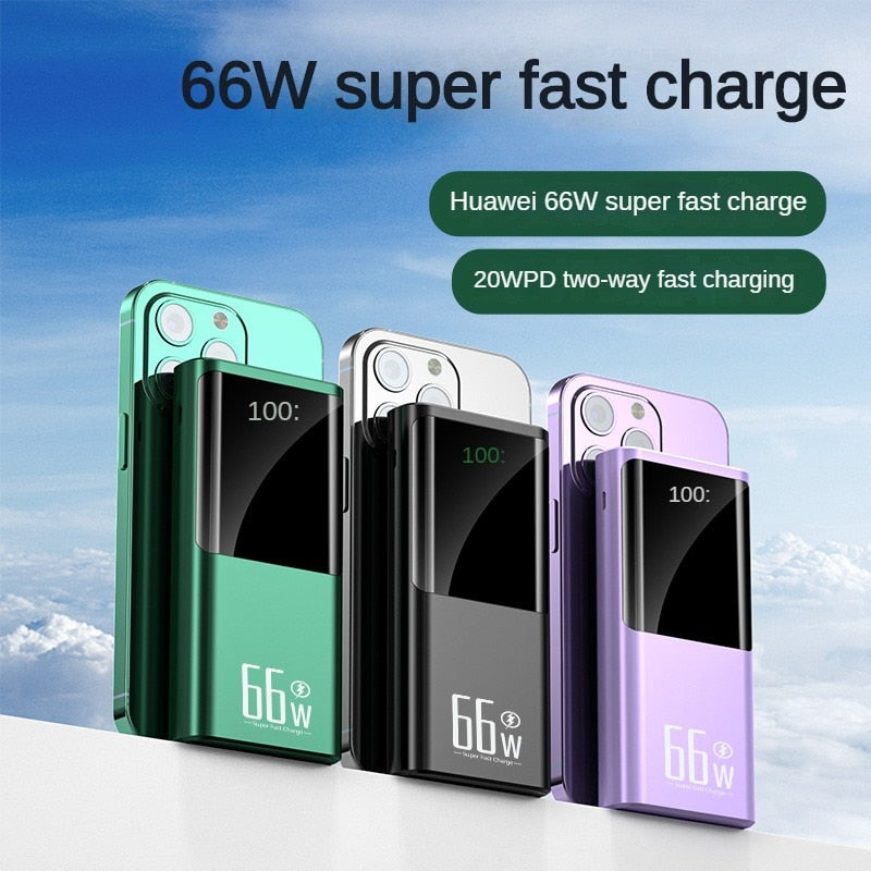 PD20W Power Bank for Phone High Capacity External Portable Battery Powerbank 30000mah Fast Charger Energy Banks for Cell Phone