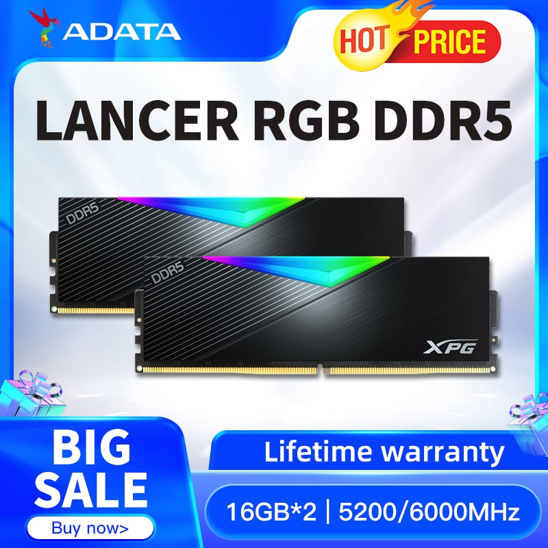 AData XPG LANCER RGB DDR5 16GBX2 5200MHZ C36 6000MHZ  7200MHZ CL34 Memory memoria ram xpg Computador Desktop PC New