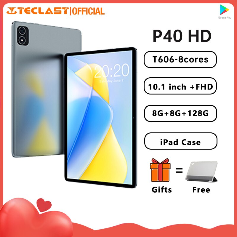 Teclast P40HD 2023 10.1 INCH Tablet 8GB RAM 128GB ROM Android 13 Tablete Unisoc T606 8-core Type-C Dual 4G LTE