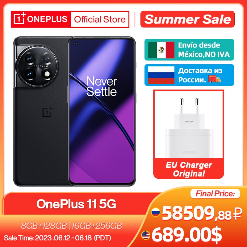 OnePlus 11 5G Global Version 8GB 128GB Snapdragon 8 Gen 2 2K 120Hz AMOLED Display 100W Charge 5000mAh NFC