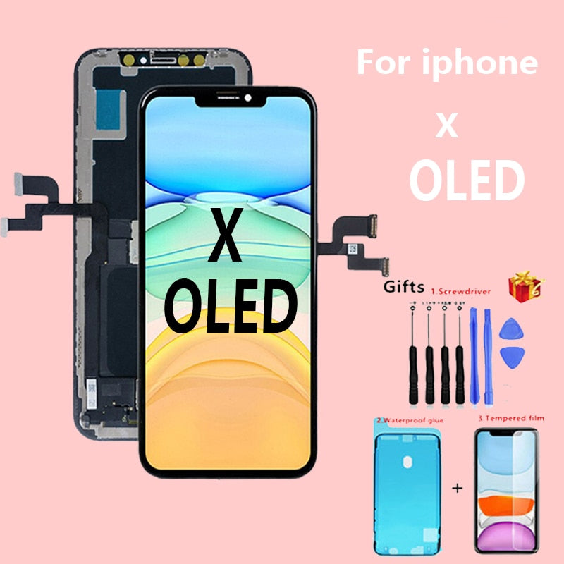 OLED For iphone X XR XS 11 Display Screen Replacemeent With 3D Touch Digitizer Assembly 3D Touch XS Max LCD Replaceme