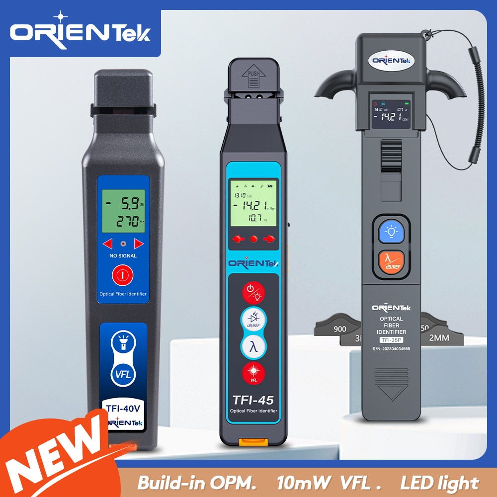 Orientek TFI-40 Optical Fiber Identifier + VFL + LED light, OFI Live Fiber Identifier Detector, Optical Power Meter