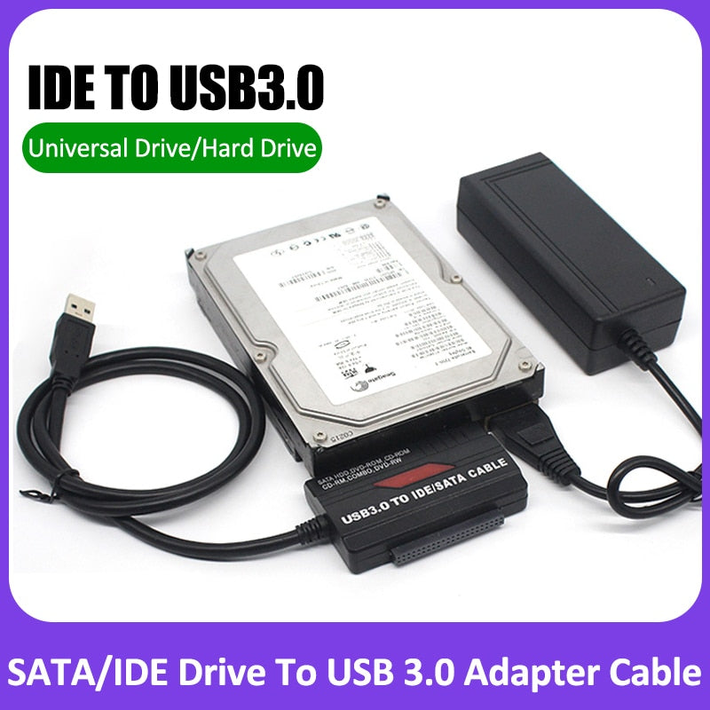 3 In 1 SATA/IDE Drive To USB3.0 Adapter Converter Cable For PC Notebook Laptop 2.5 3.5 SDD Hard Drives FE HDD Hard Drive Adapter