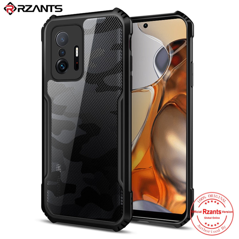 Rzants For Xiaomi MI 11T PRO Case Hard Camouflage Cover TPU Frame Bumper Half Clear Phone Shell For MI 11T