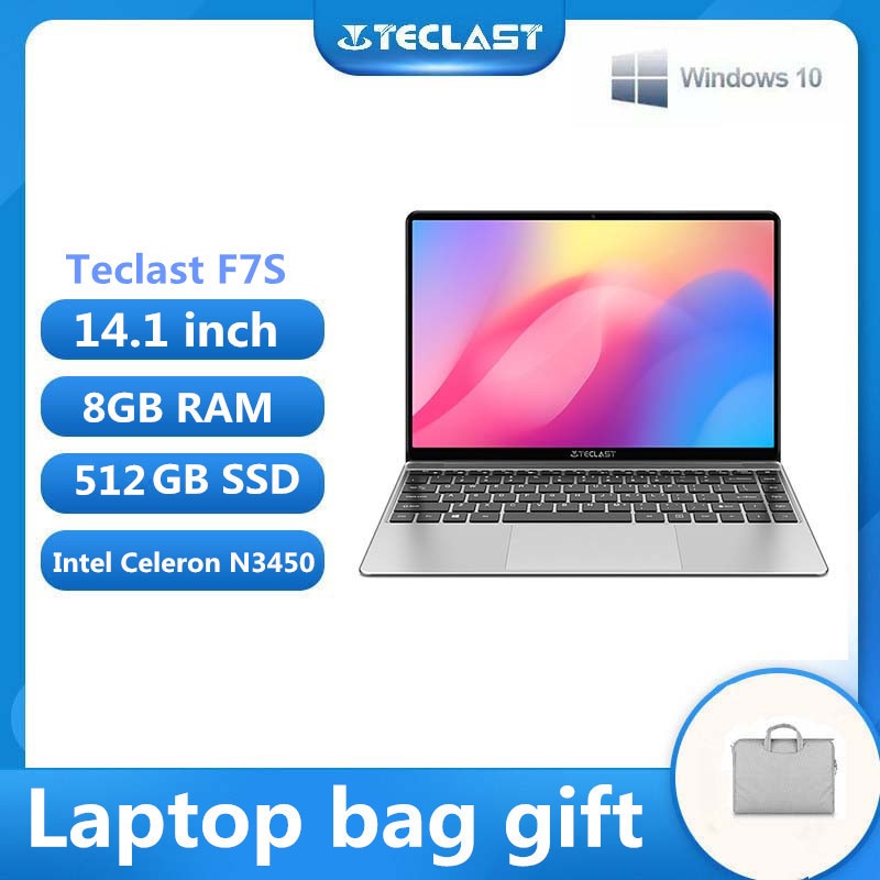 Laptopy Teclast F7S 14.1 Cal Notebook 8GB RAM 512GB SSD Windows 10 OS podwójna częstotliwość WiFi Bluetooth