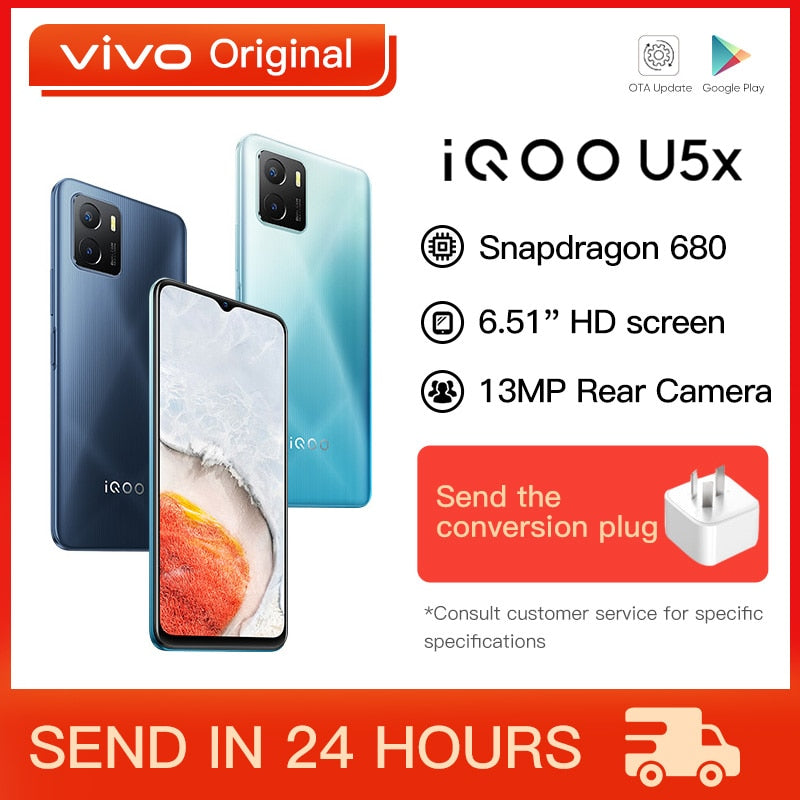 Original New Official VIVO IQOO U5X 4G Cell Phone 6.51 Inch Snapdragon 680 5000mAh