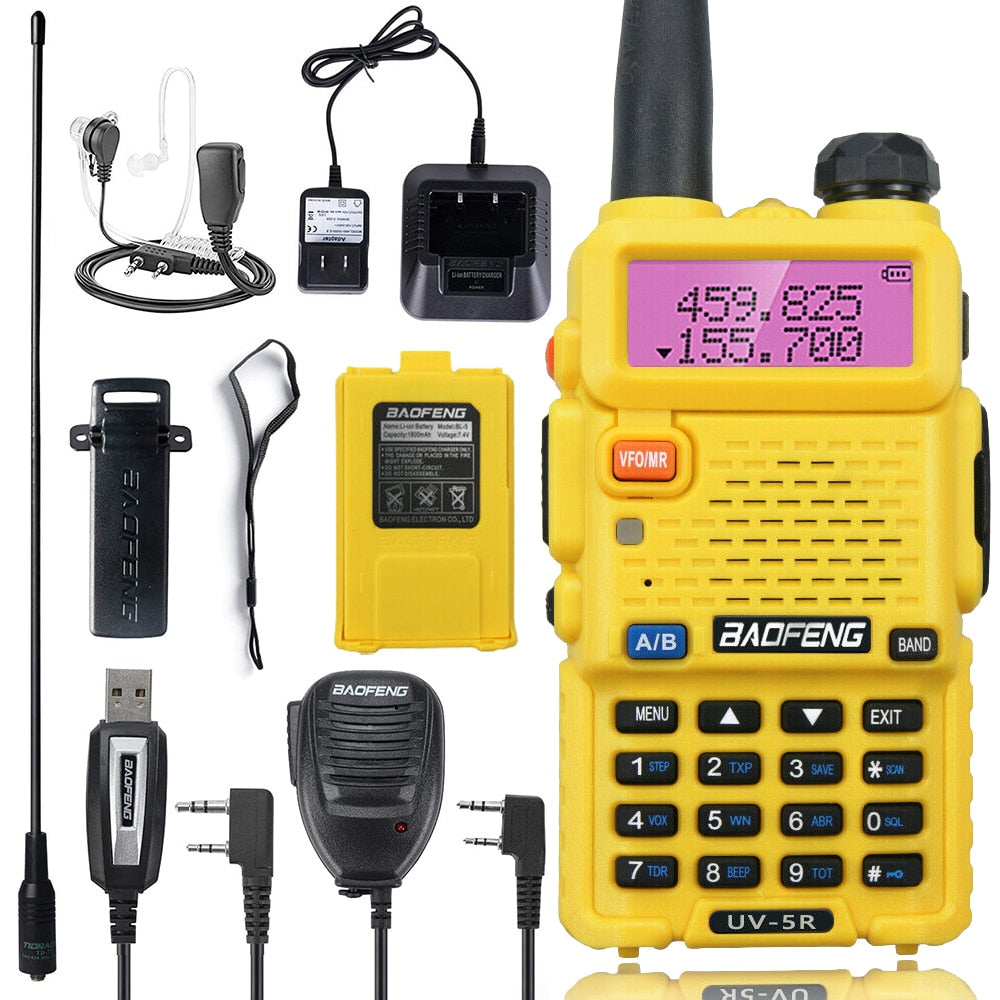 BaoFeng UV 5R Walkie-Talkie Portable FM cb Radio Stations Transceiver Wireless Set Dualband Long Range Two Way Radio For Hunting