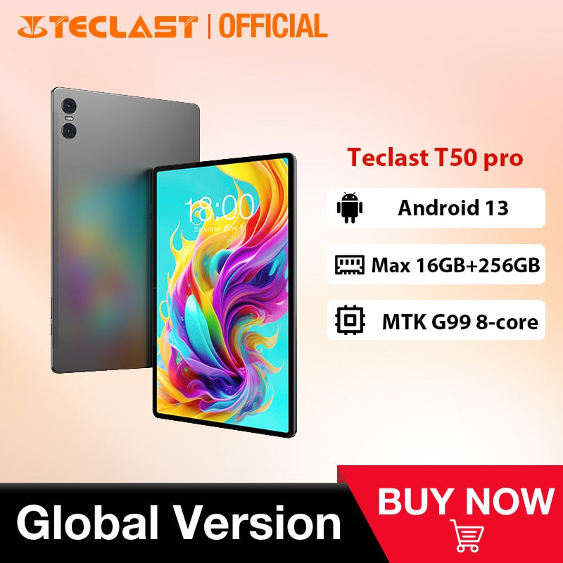 Teclast T50Pro 11" 2000x1200 Tablet MTKG99 Android 13 8GB+8GB RAM 256GB ROM 4G Network Type-C 8000mAh 18W PD Fast Charging