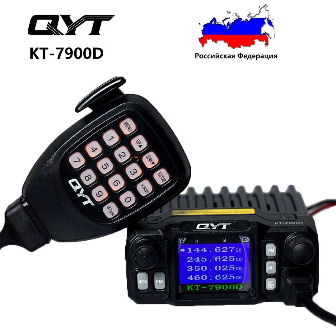 QYT KT-7900D S/N:2206 Mini Mobile Radio 25W Quad Band 144/220/350/440MHz CB Transceiver Radio Comunicador Walkie Talkie 10KM