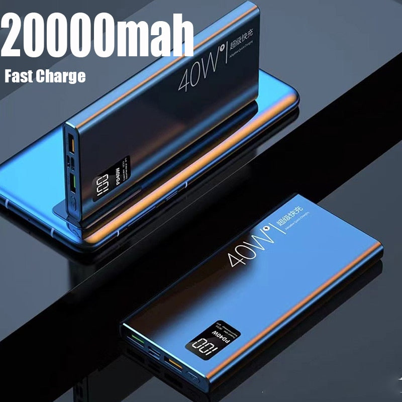 20000mah Power Bank 40W Fast Charging Digital Display Portable External Battery Powerbank For iPhone Samsung Xiaomi Poverbank