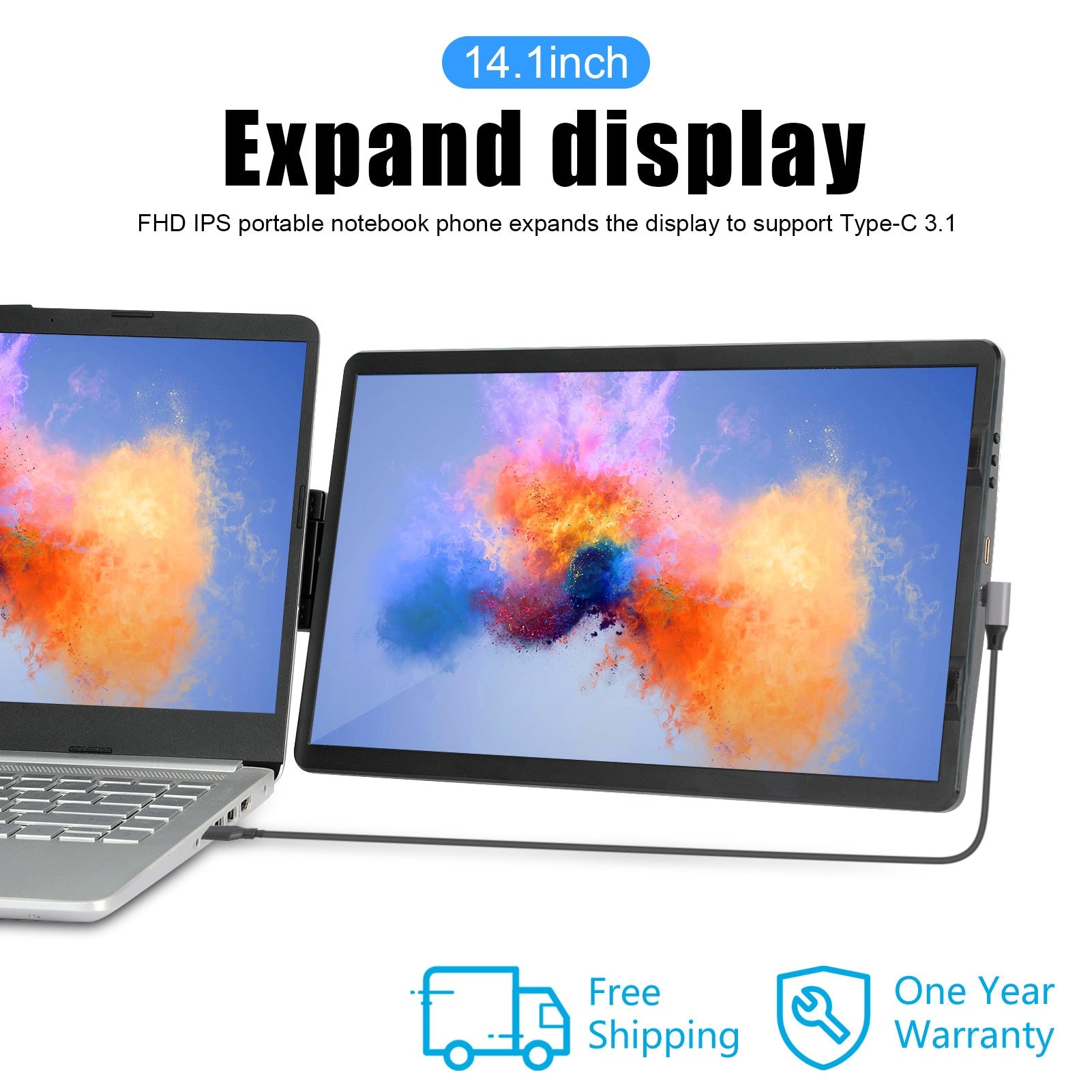 14.6 Inch LCD Laptop Monitor Foldable Screen For Conference Office Type C HDMI Computer Phone Switch PS4/5 Gaming Monitor Panel