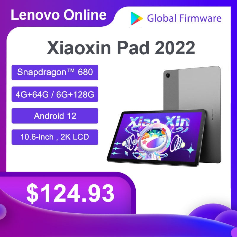 Lenovo Tab P11 Tablet Global Xiaoxin Pad P12 2022 Pad 128GB 64GB 10.6 Screen Snapdragon 680 Octa Core 7700mAh