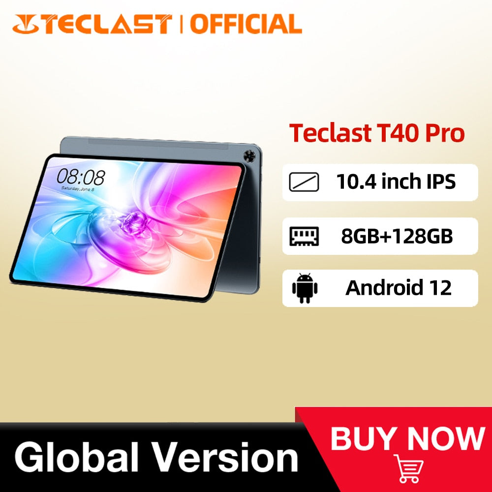 Teclast T40 Pro 8GB RAM 128GB ROM 10.4 inch Tablet 2000x1200 UNISOC T616 Octa Core 4G Network Wifi Android 12 Fast Charging