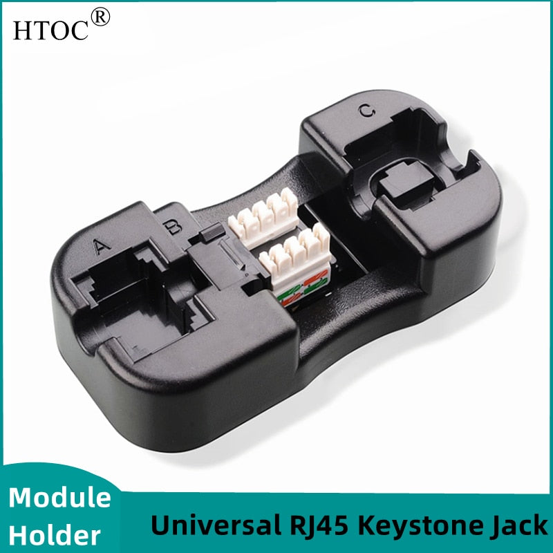 HTOC Universal RJ45 Cat6/Cat5E/Rj11/12 Keystone Jack Punch Down Stand Wiring Tool Module Holder Network Tool