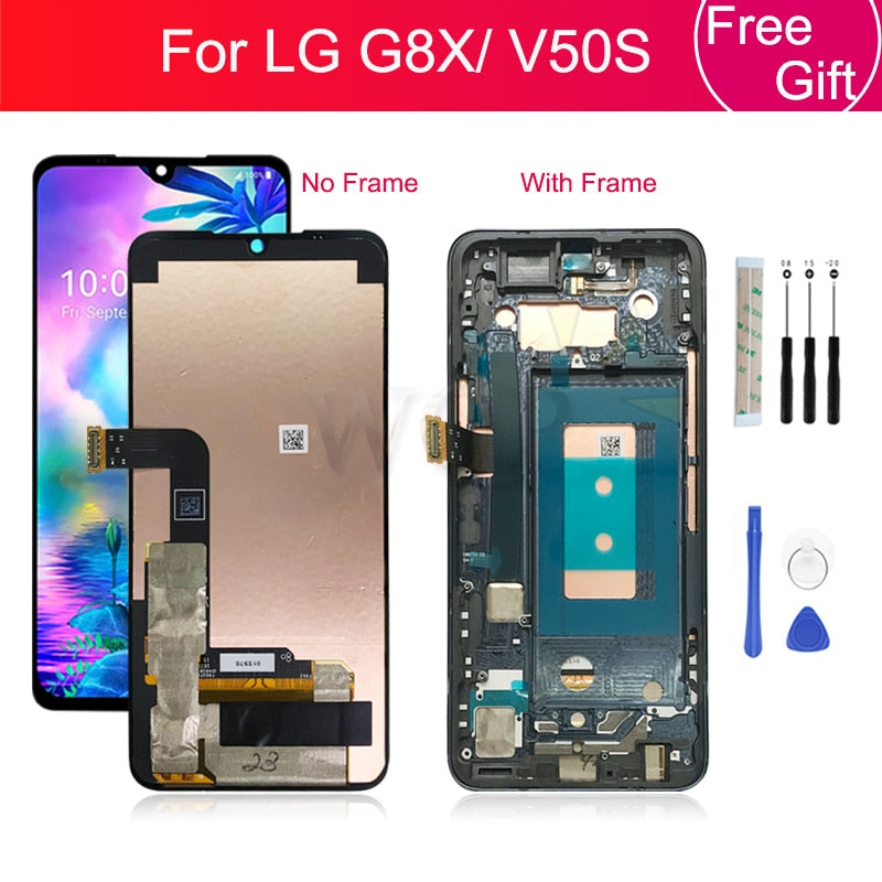 Original For LG G8X ThinQ LCD Display Touch Screen Digitizer Assembly With Frame Display For LG V50S LCD LLMG850EMW Replacement