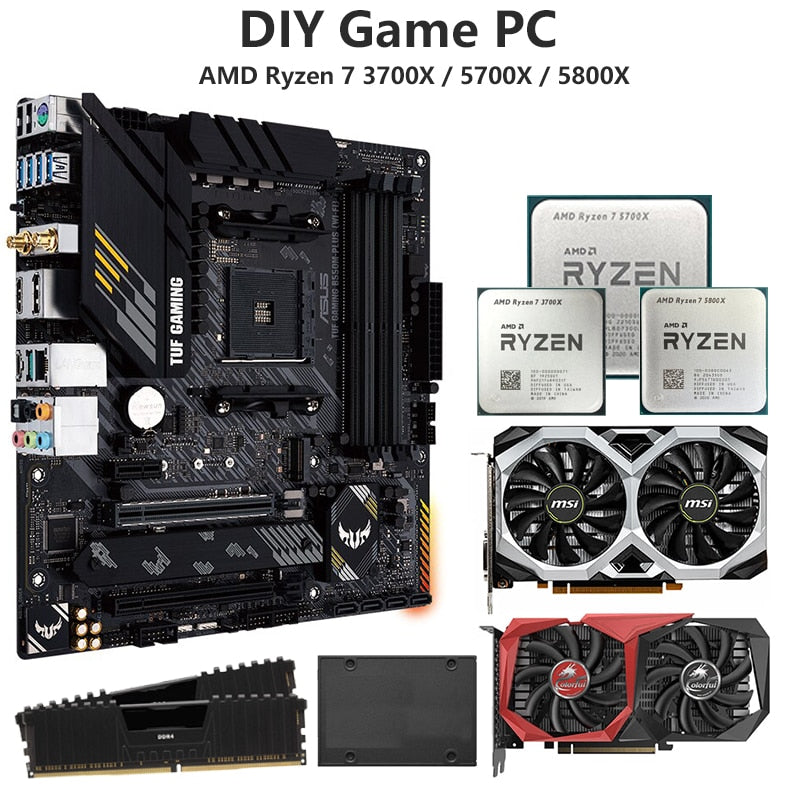 Gaming PC Ryzen R7 3700X/5700X/5800X DDR4 16GB 480G GTX1660 super/RTX2060 Super ASUS TUF B550M-PLUS Motherboard Desktop Computer