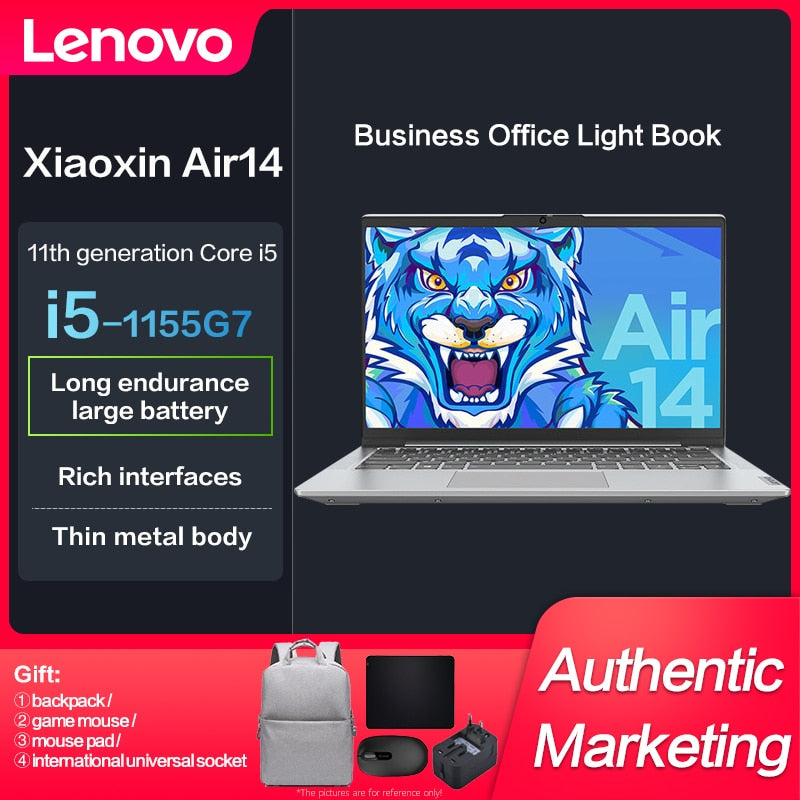 Lenovo XiaoXin Air 14 Slim Laptop Intel I5-1155G7 Iris Xe 14-inch IPS Full Screen Notebook