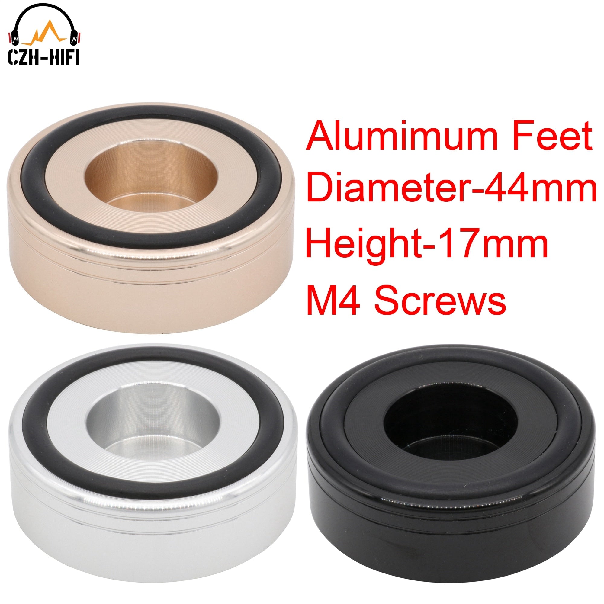 44x17mm Audio Isolation Feet CNC Machined Solid Aluminum Stand Base Mat Pad for CD Player Speaker Amplifier DAC Radio Subwoofer