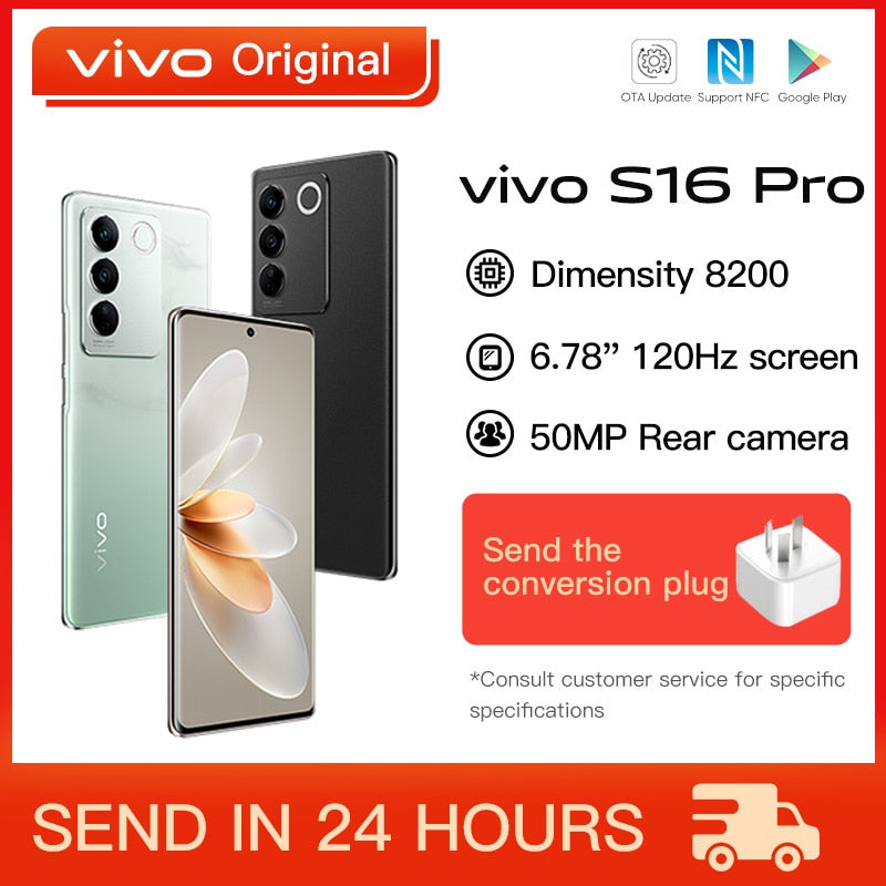 Original VIVO S16 Pro 5G Mobile Phone 6.78 Inch AMOLED Dimensity 8200 Octa Core 66W SuperFlash Charge 50M Triple Camera NFC