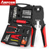 AMPCOM RJ45 Crimper Lan Tester Tool Set Ethernet Cable Stripper Punch Down Tool RJ 45 RJ11 Connectors 12 in 1 Cabling Repair Set