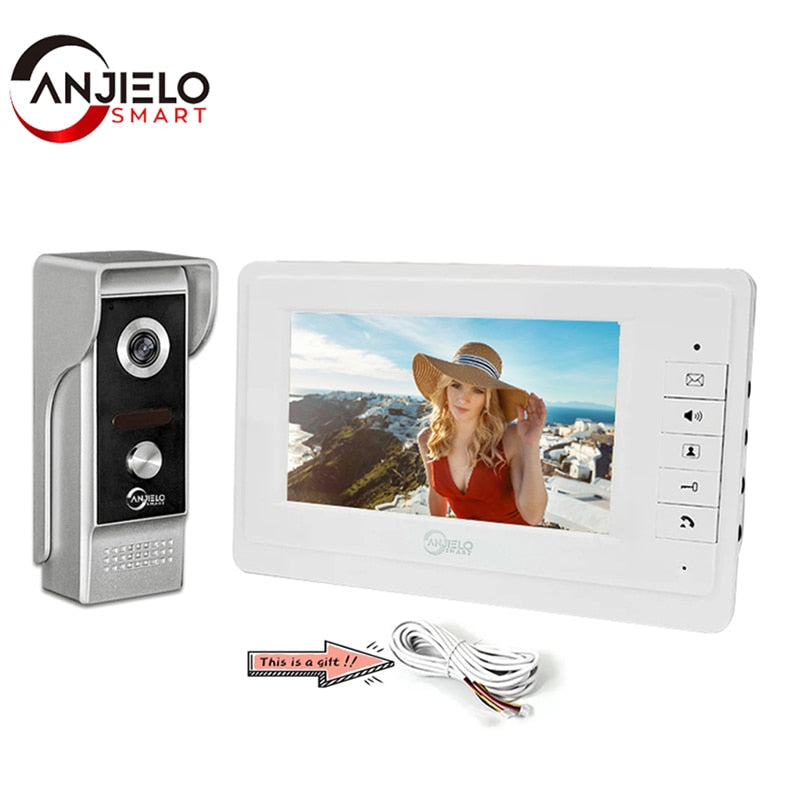 7 Inch Wired Video Doorbell Intercom With Camera Door Phone Waterproof Apartment Security Protection Private Residential