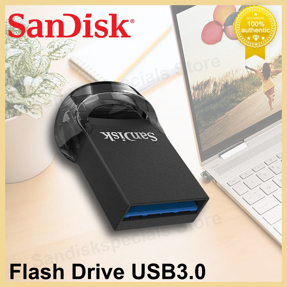 SanDisk Original USB 3.1 Pen Drive ULTRA FIT CZ430 USB Flash Drive 32GB 64GB 128GB 256GB Pendrive For PC Loptop Car U Stick