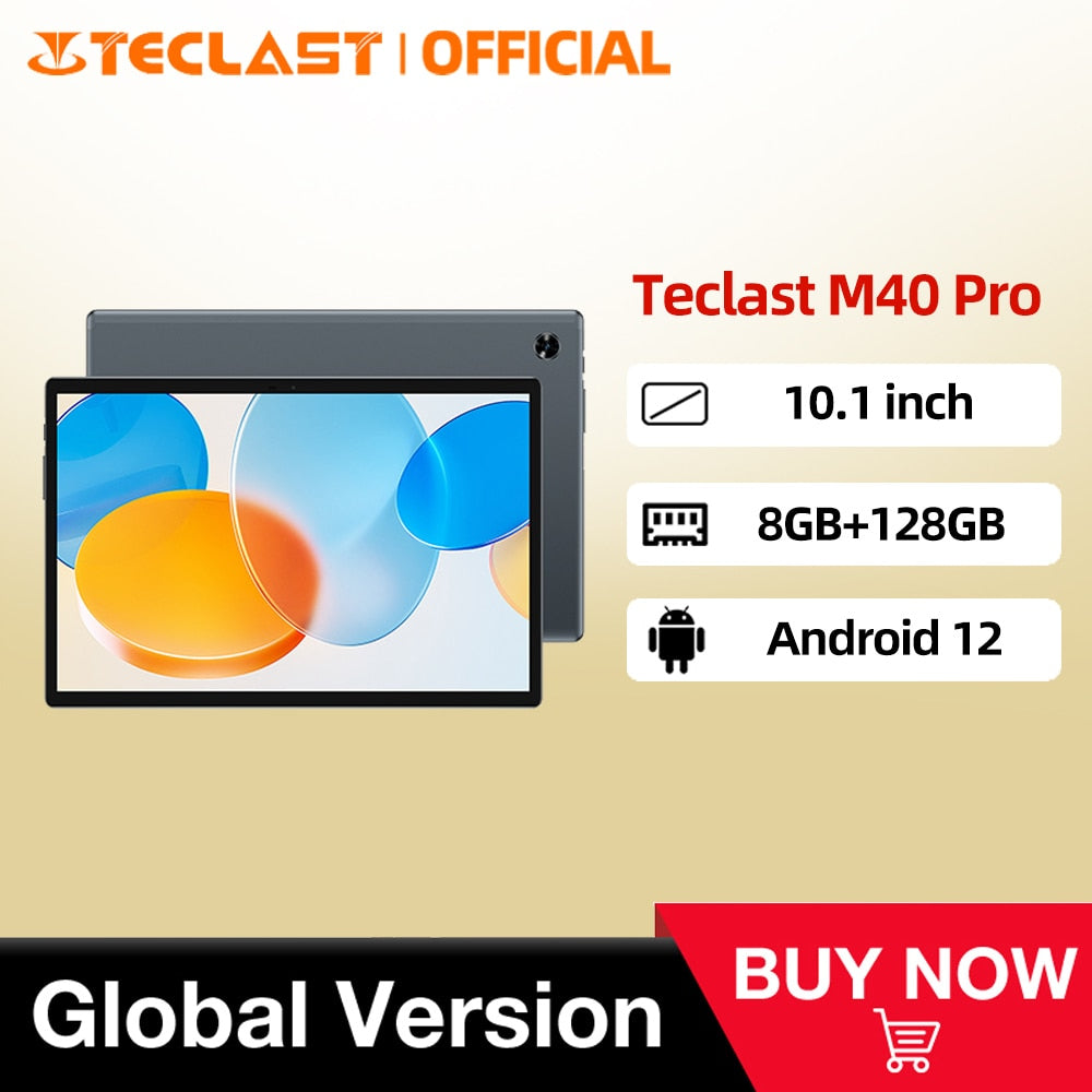 Teclast M40 Pro 2023 Android 12 Tablet 8GB RAM 128GB ROM UNISOC T616 10.1 inch Tablets 1920*1200 4G Dual SIM LTE 7000mAh Type-C