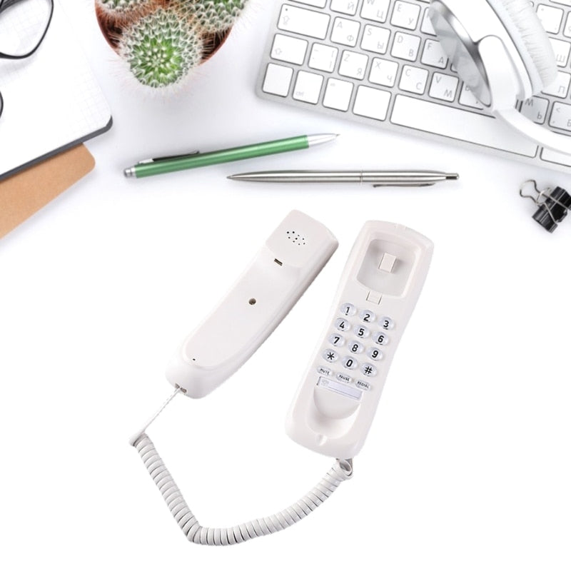 HCD3588 Fixed Landline Wall Telephone Portable Mini Phone Wall Hanging- Telephone for Home Office Hotel Spas Center