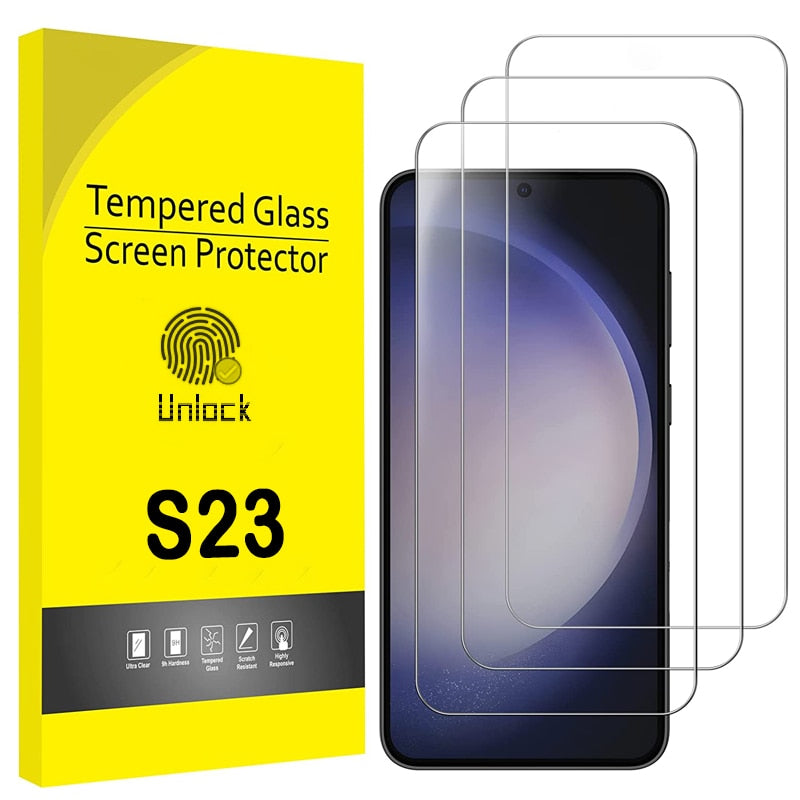 Shatterproof Glass for Samsung Galaxy S23 Plus Screen Protector 6.1inch 9H Tempered Glass Fingerprint Support for Samsung S23 5G