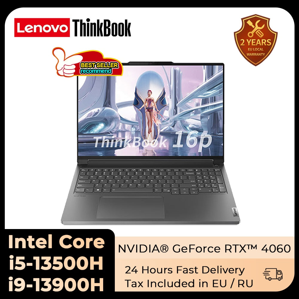 Lenovo 2023 Laptop ThinkBook 16p i5-13500H/i9-13900H RTX4060/4050 16G/32GB + 1/2TB SSD 16-Inch 3.2K 165Hz Screen New Notebook PC