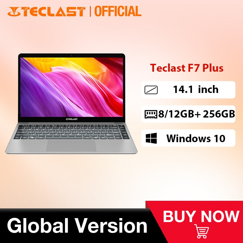 Teclast F7 Plus 14.1" Laptop 8GB/12GB RAM 256GB SSD Intel Gemini Lake N4100 1920 x 1080 FHD Windows 10 Backlit Keyboard Notebook