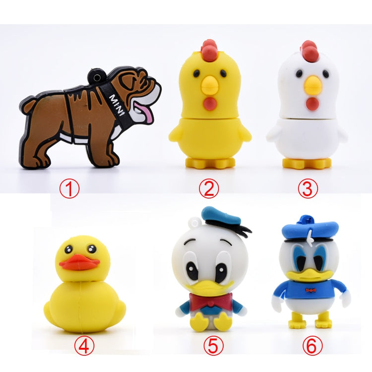 Bulldog Pen Drive Chicken Cartoon USB Flash Drive Donald Duck Pendrive 8G 4GB 16G Flash Card 32GB 64GB Flash Memory Stick U DiSK