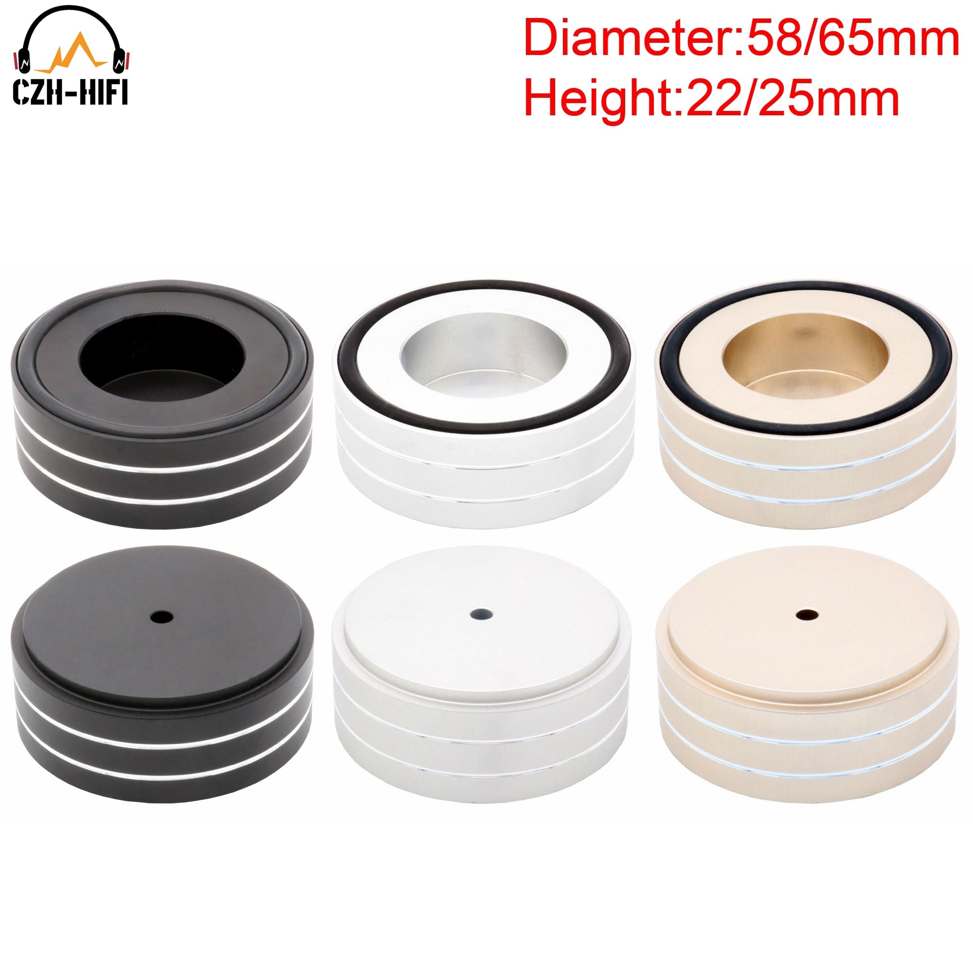 65x25mm Solid Aluminum Speaker AMP Turntable Recorder Isolation Feet Spike Floor Base Pad Stand Cone Damper Hifi Audio DIY