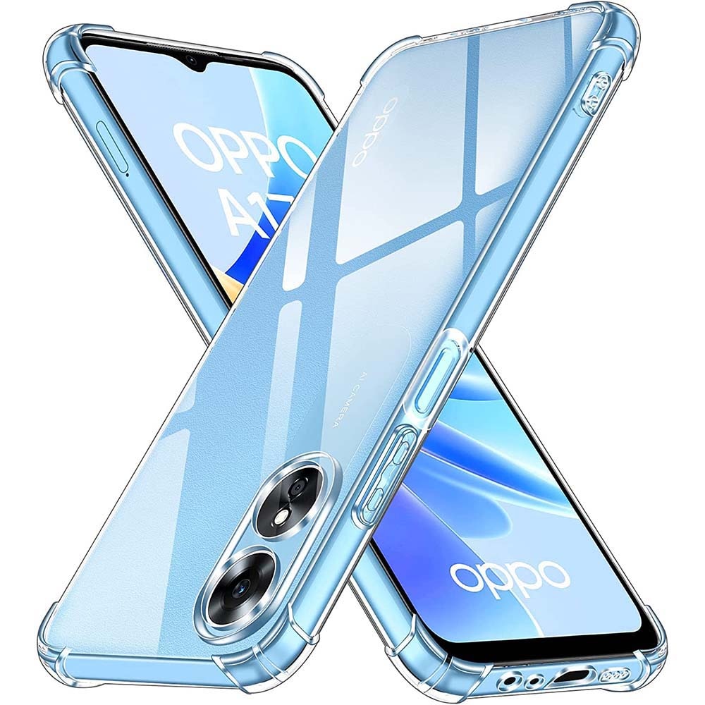 Clear Case For Oppo A17 4G Case A57s A57e A57 5G Thick Shockproof Soft Silicone Phone Cover for Oppo A17k A78 5G A77 4G A77s A57