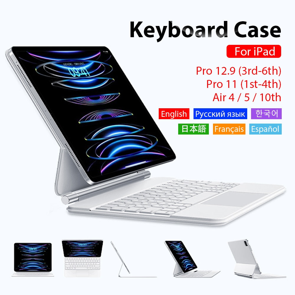 Keyboard Case For Ipad Pro 12.9 2022 11 12 9 6th Magnetic Funda For Ipad Air 5 4 10th Generation 10.9 5th 4th Gen 2021 Cover