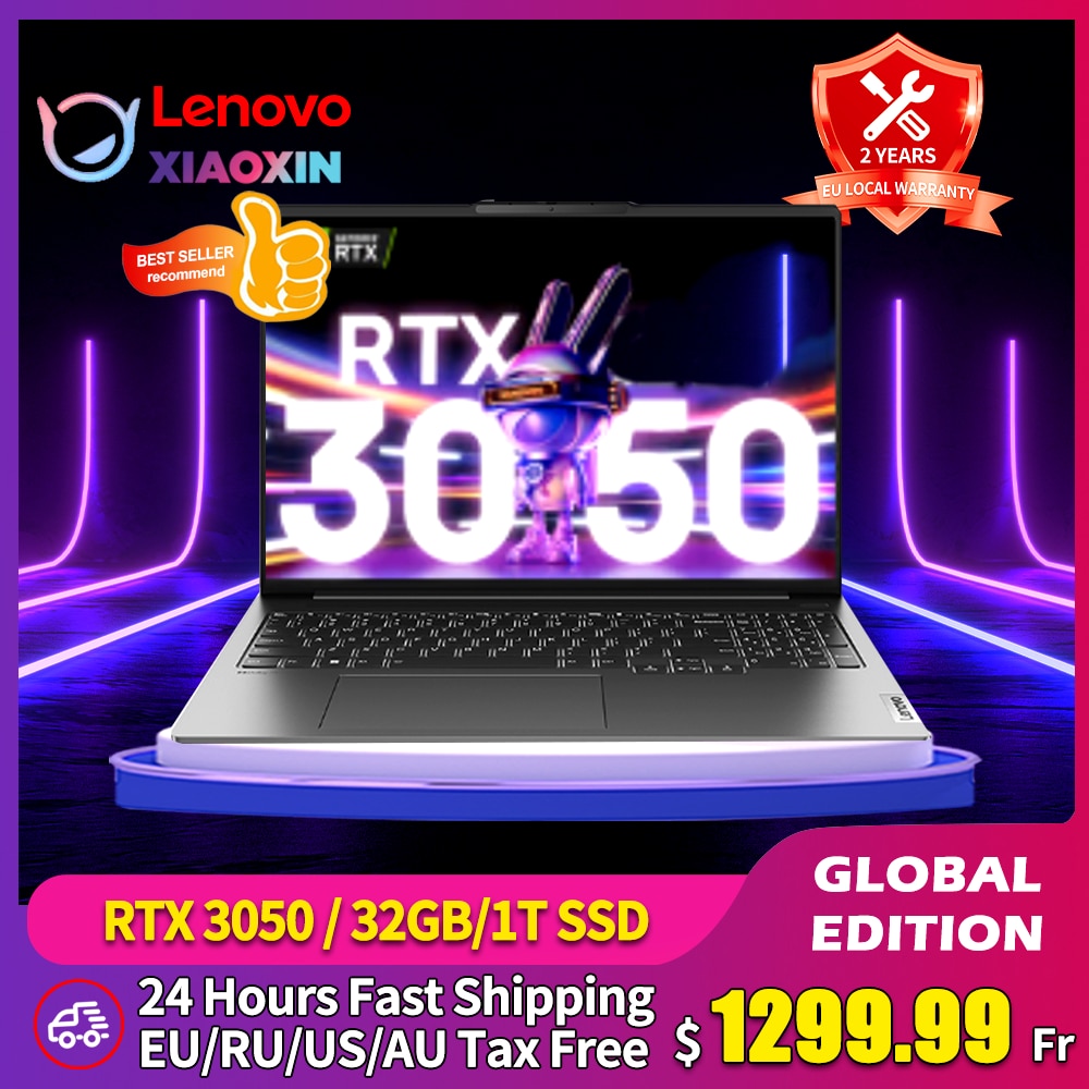 Lenovo Xiaoxin Pro 16 Laptop 2023 RTX 3050/4050 Intel Core i5-13500H 16G/32GB RAM 512G/1T/2TB SSD 2.5K 120HZ IPS Screen Notebook