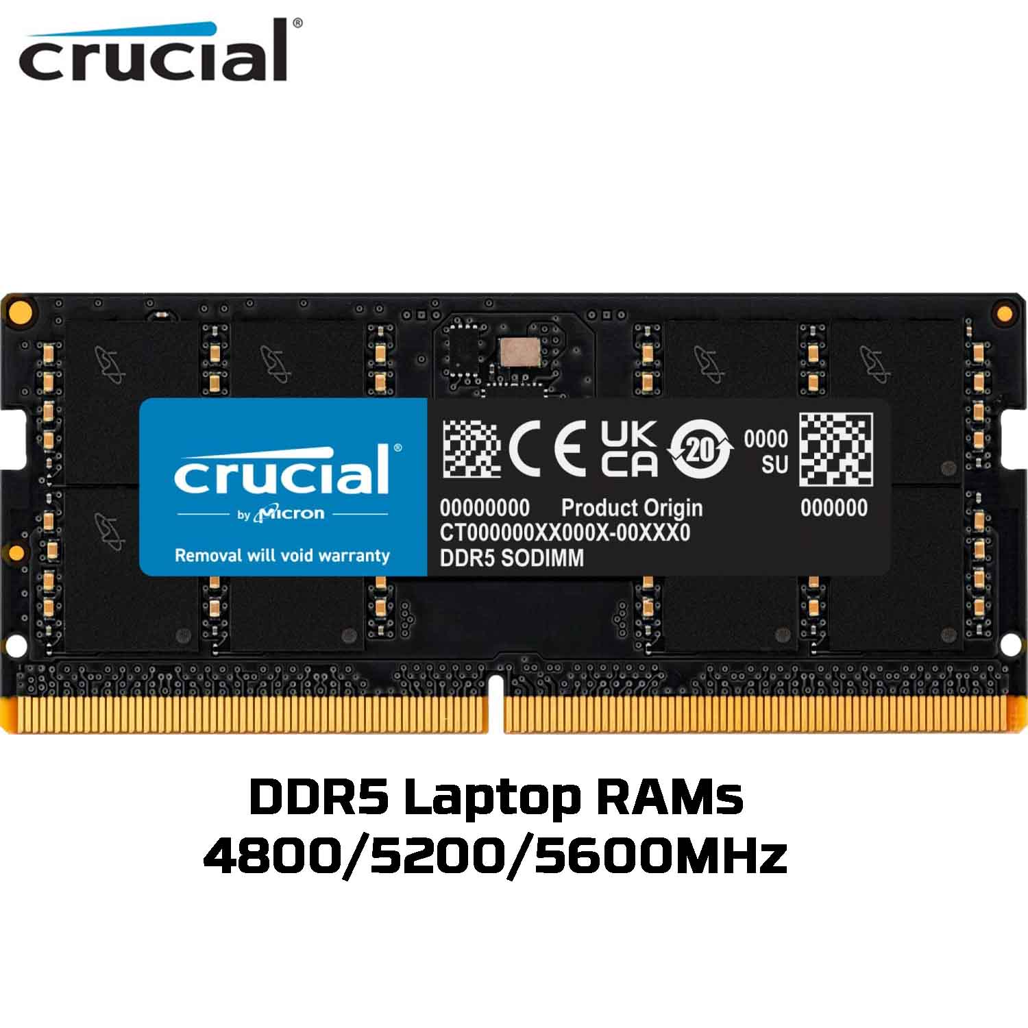 Crucial RAM 16GB 32GB DDR5 5600MHz 5200MHz 4800MHz Laptop Memory 16G 32G SODIMM Original 4800M 5200M 5600M
