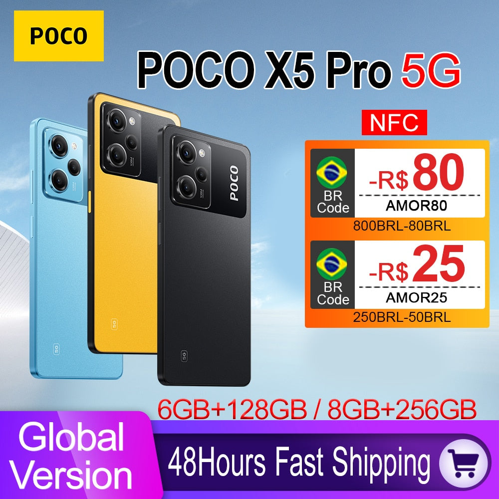 Global Version POCO X5 Pro 5G Smartphone 128GB/256GB NFC Snapdragon 778G 6.67" Flow AMOLED DotDisplay 108MP 67W Fast Charging