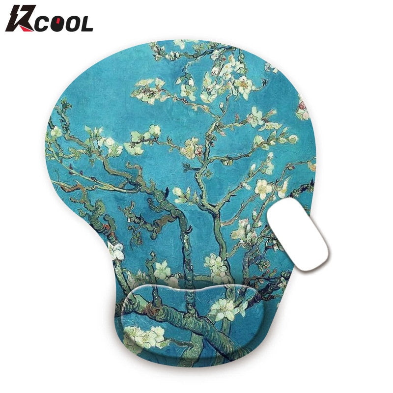 Flower Ergonomic Mouse Pad with Wrist Rest Non-Slip Rubber Computer Mat Wrist Cushion for Home Office Gaming Work Wristband
