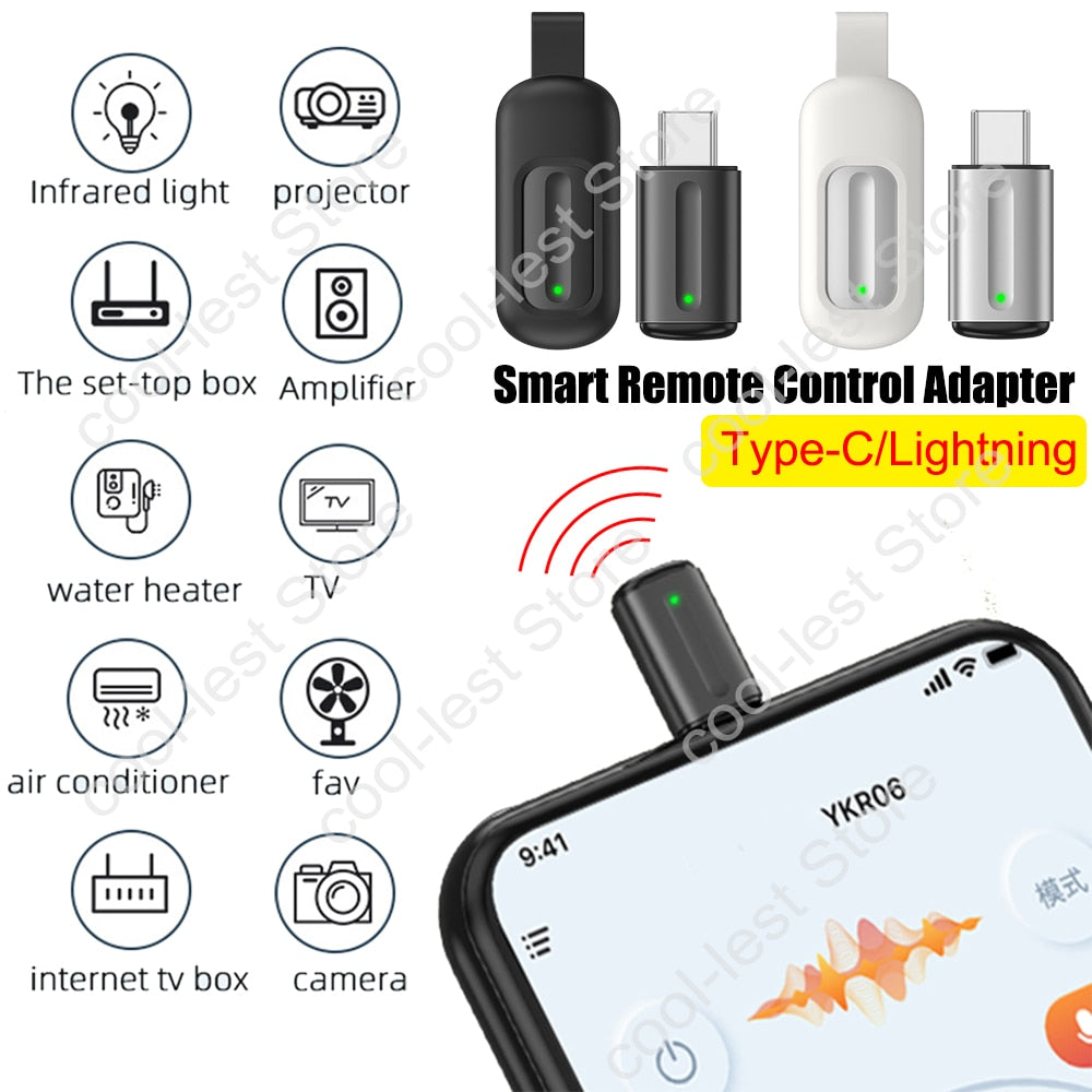 New IR Appliances Wireless Infrared Remote Control Adapter Smart App Control Mobile Phone Infrared Transmitter For IPhone/Type-C