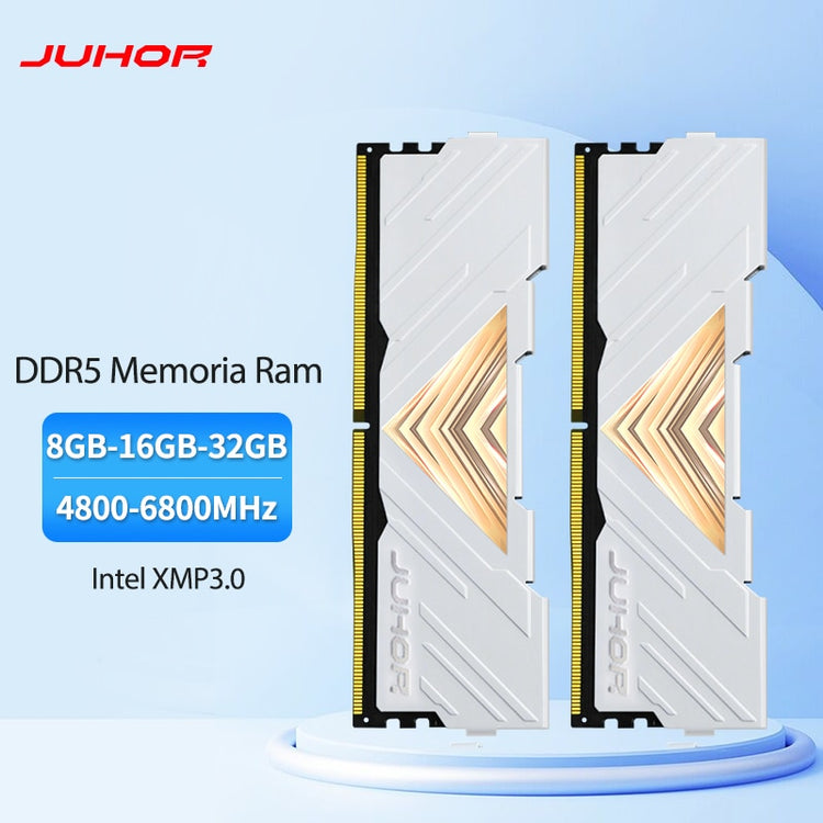 JUHOR Memoria ram DDR5 8GB 16GB 32GB 4800MHz 5600MHz 6000MHz 6400MHz 6800MH8GBX2 16GBX2 DIMM Desktop Computer Gaming Memory Ram