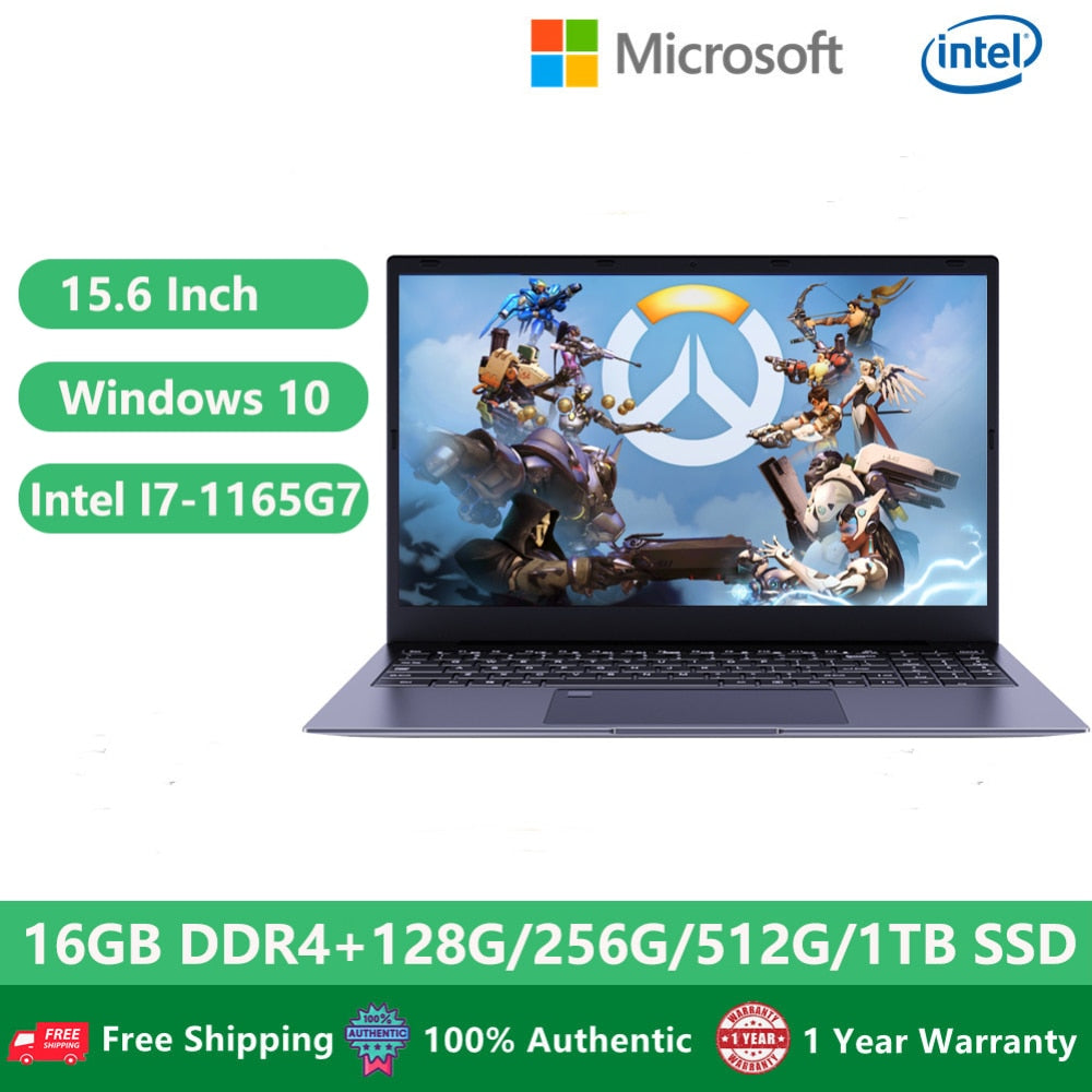 Ultrabook Gaming Metal Laptop Aluminum Alloy Notebook Windows 10 15.6" 11th Gen Intel Core I7 1165G7 16GB+1TB Office Computer