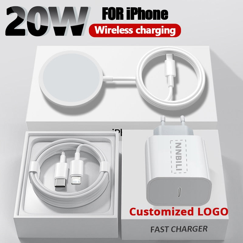 Fast Magnetic Wireless Charger For iPhone PD 20W Charger For iPhone 14 13 12 11 Pro Max Plus SE X XS MAX XR USB C Cable