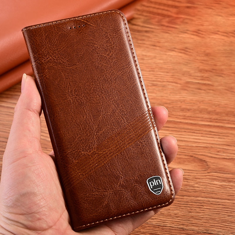 Vintage Genuine Leather Case for HTC U19e U20 Desire 19s 20 21 22 Pro Plus Phone Wallet Flip Cover With Kickstand